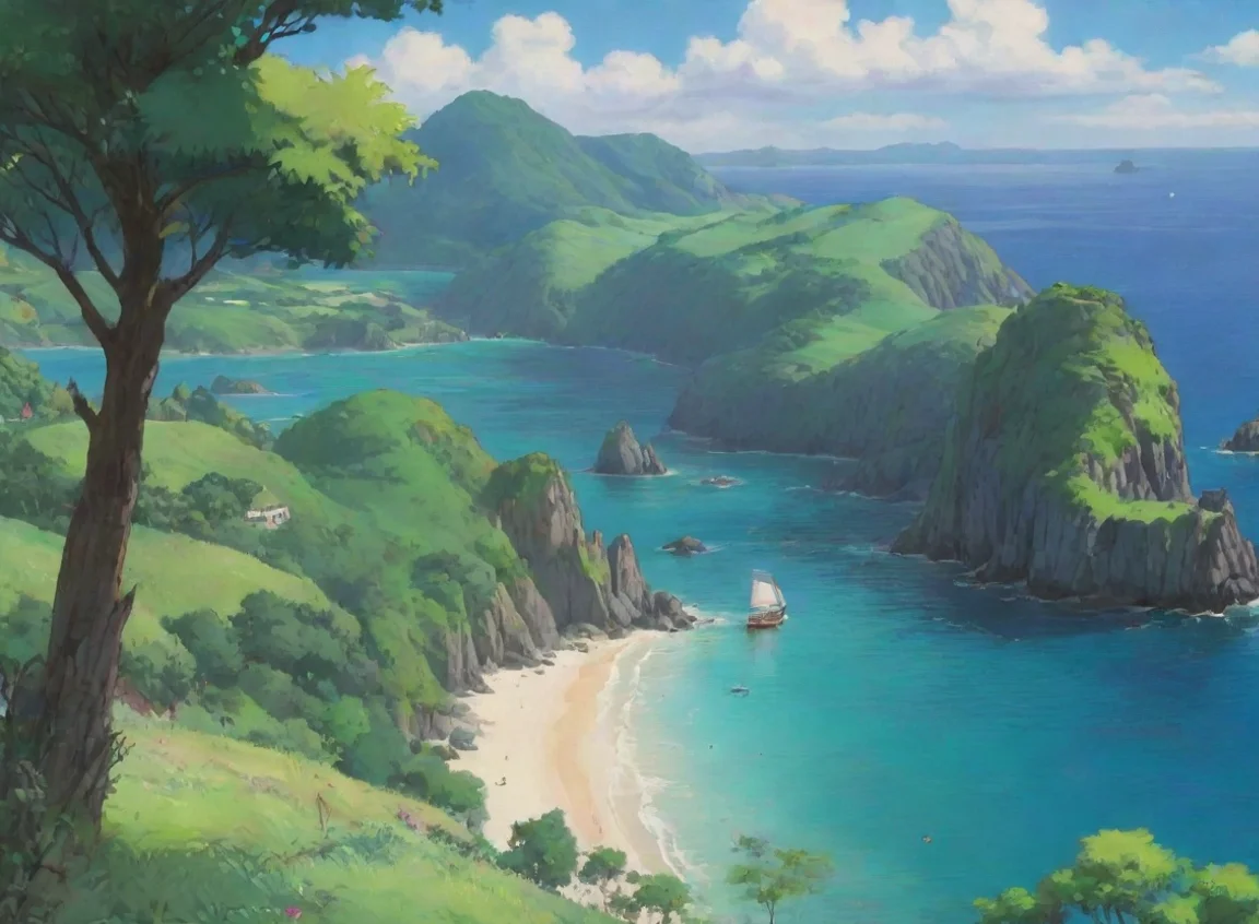 aiamazing anime bay of islands new zeland relaxing ghibli hd aesthetic  awesome portrait 2 landscape43