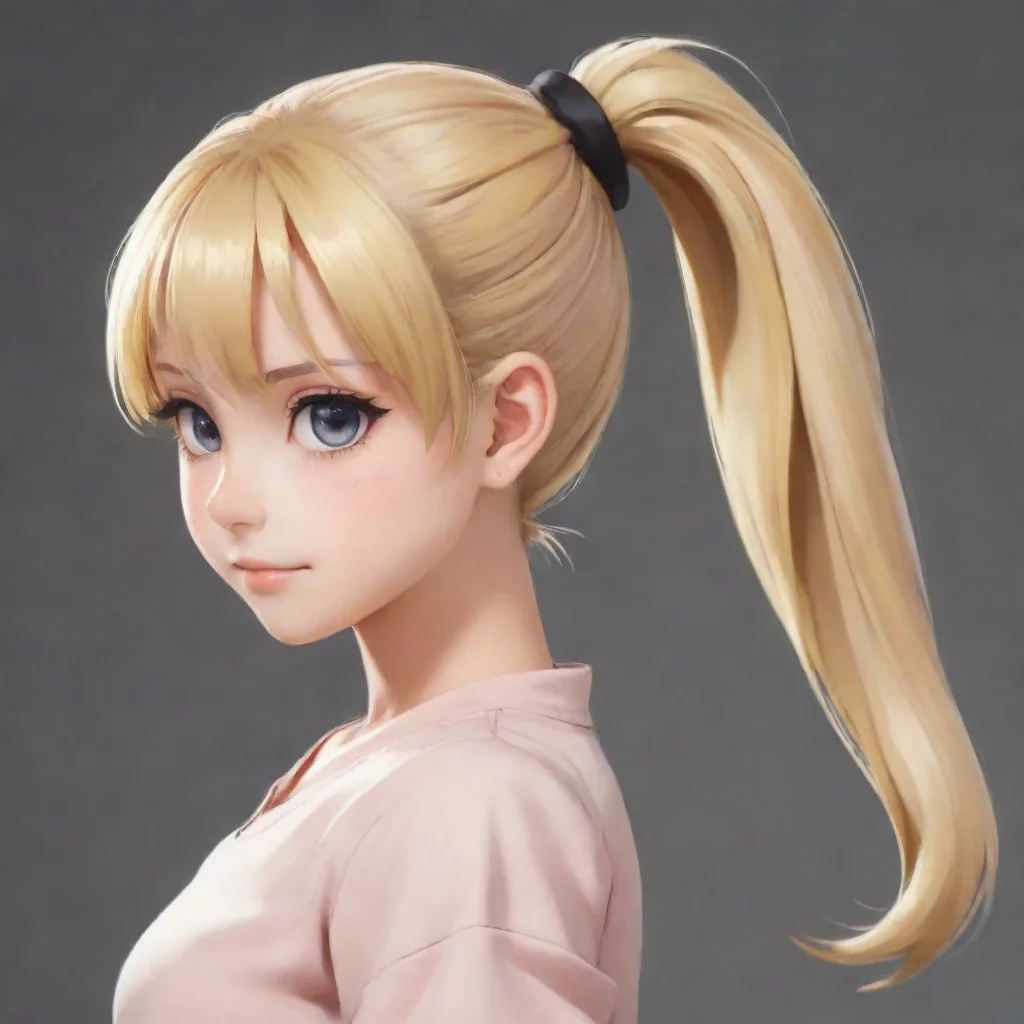 aiamazing anime blonde girl with a ponytail awesome portrait 2