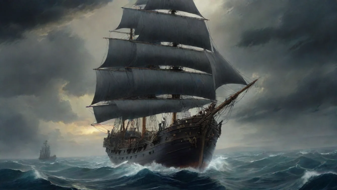 aiamazing anime ghibli dark horror vessel at sea 1800s awesome portrait 2 widescreen