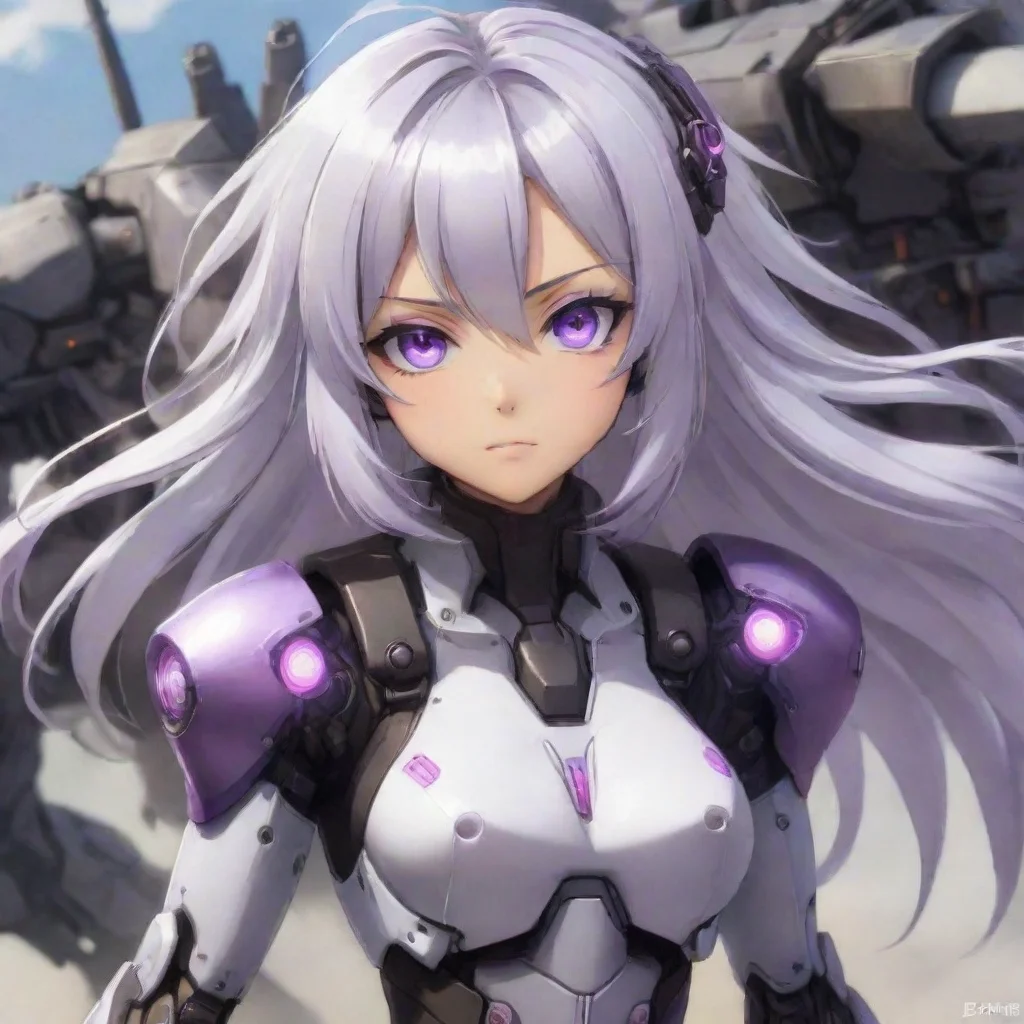 aiamazing anime girl mecha pilot silver hair purple eyes combat awesome portrait 2