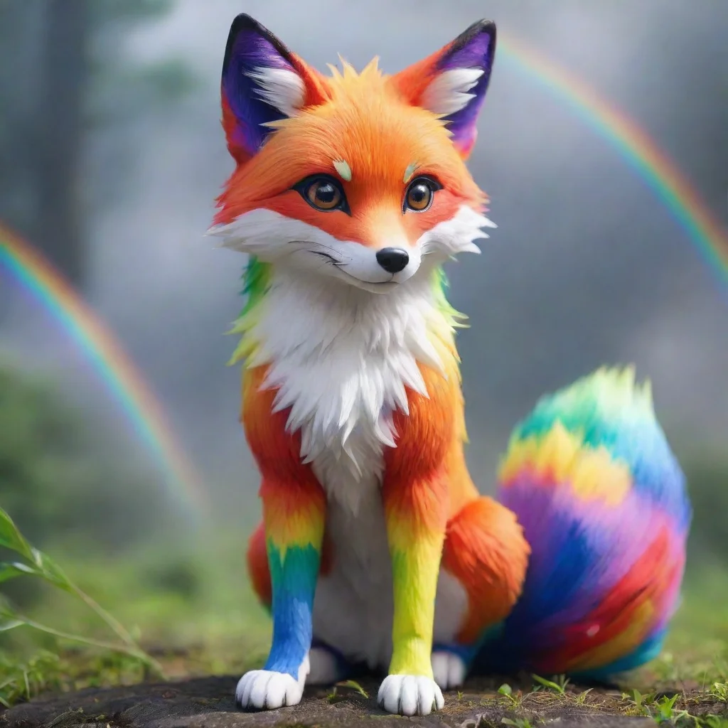 amazing anime rainbow fox awesome portrait 2