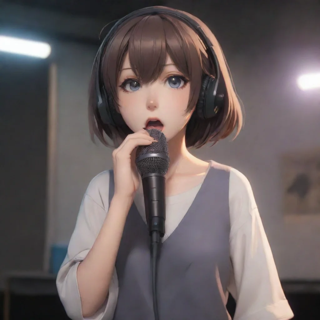 aiamazing anime speaker speaking into mic hd aesthetic art artstation tranding  awesome portrait 2