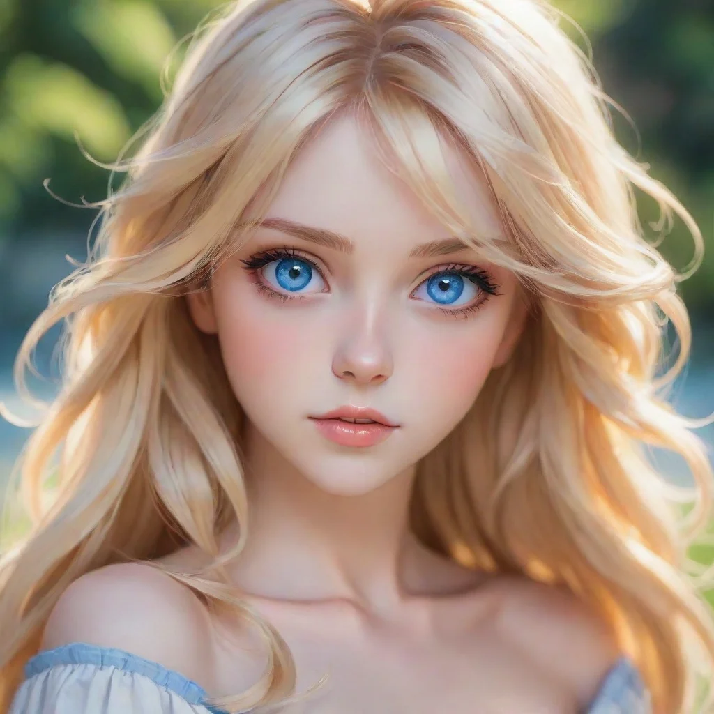 aiamazing anime woman blonde hair blue eyes awesome portrait 2