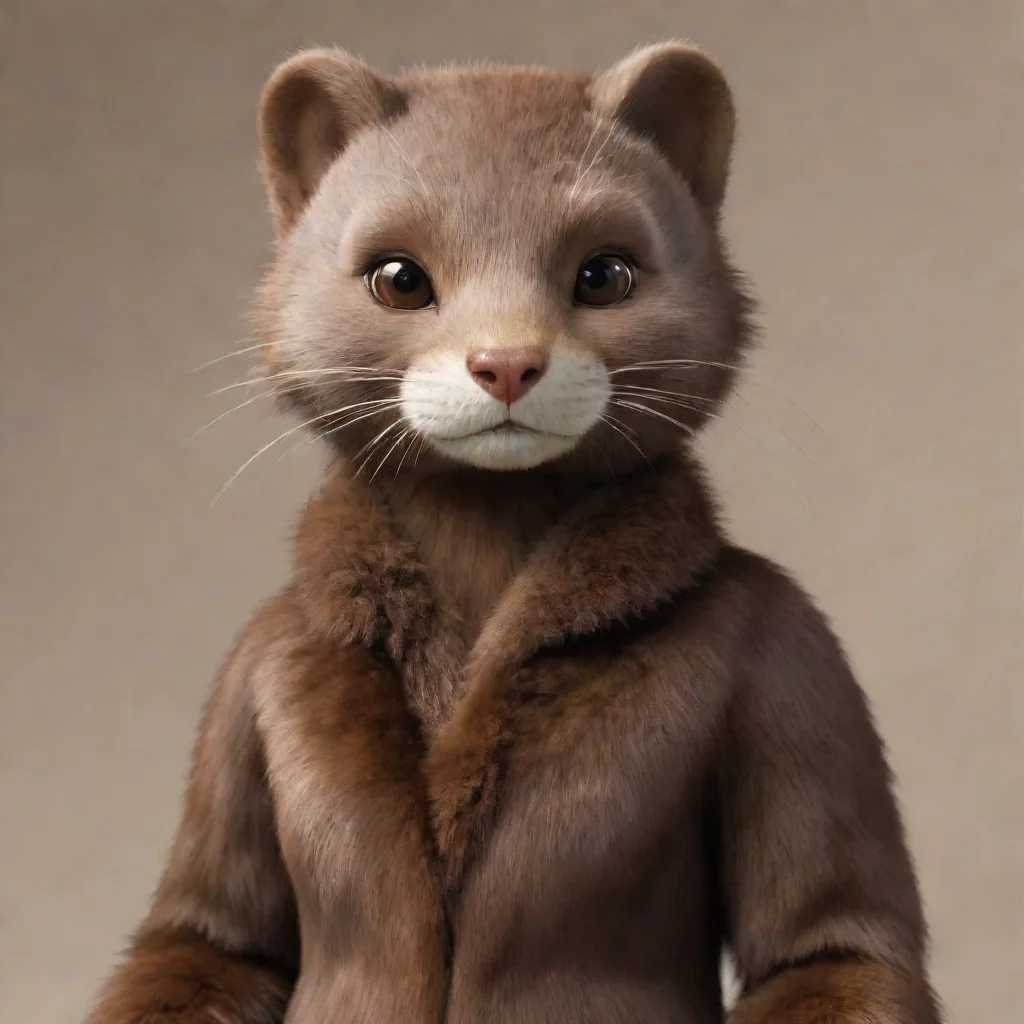 aiamazing anthro brown furred mink awesome portrait 2