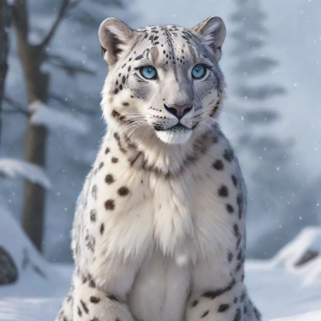 amazing anthro snow leopard awesome portrait 2