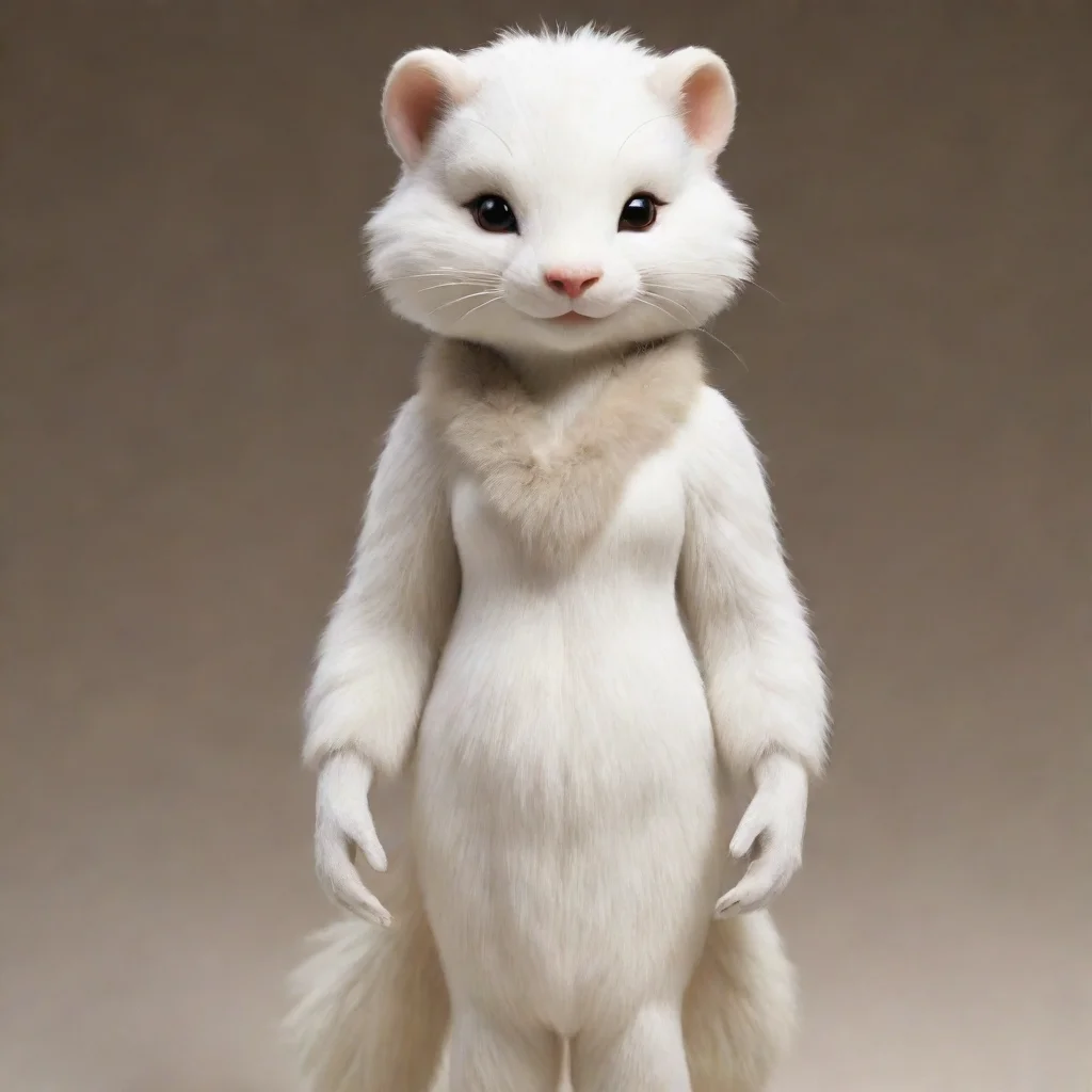 amazing anthro white mink awesome portrait 2