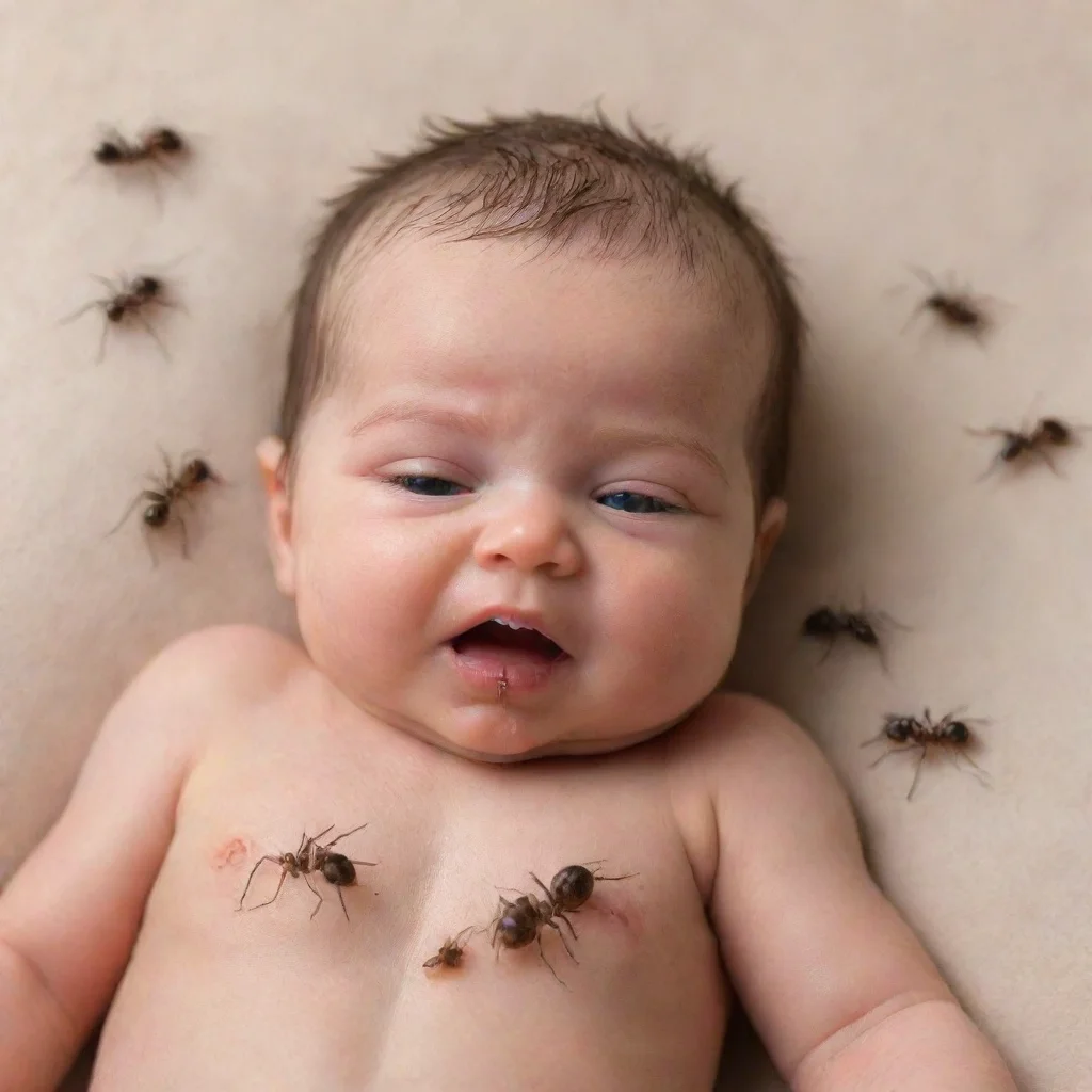 aiamazing ants all over a newborn baby awesome portrait 2
