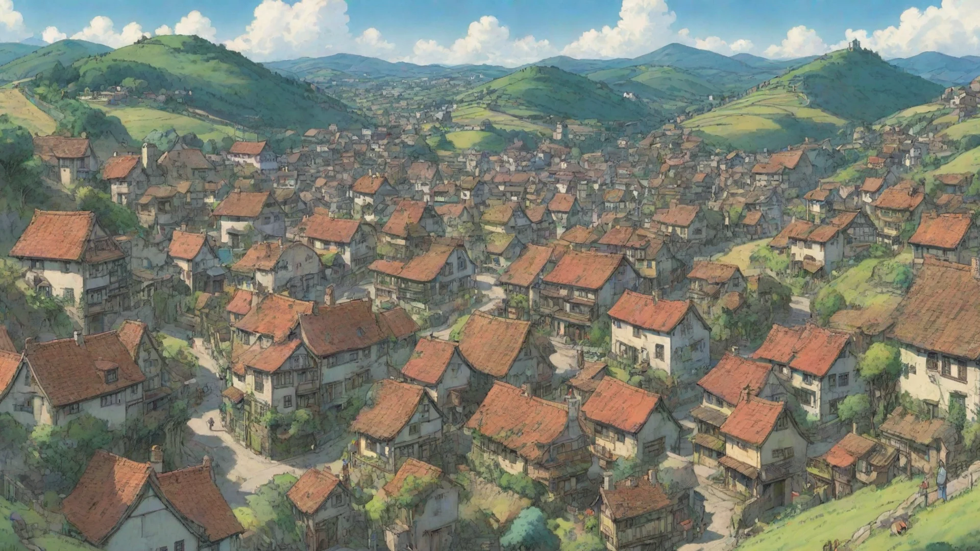 aiamazing artistic comic book ghibli rolling hills town  awesome portrait 2 hdwidescreen
