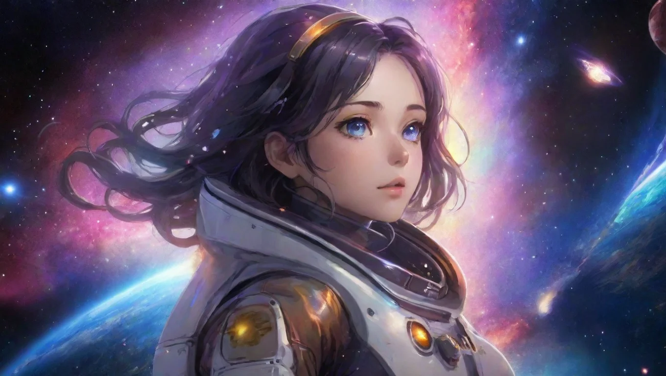 aiamazing astronaught girl hd anime in space epic artistic colorful star system seen from in epic space  awesome portrait 2 widescreen