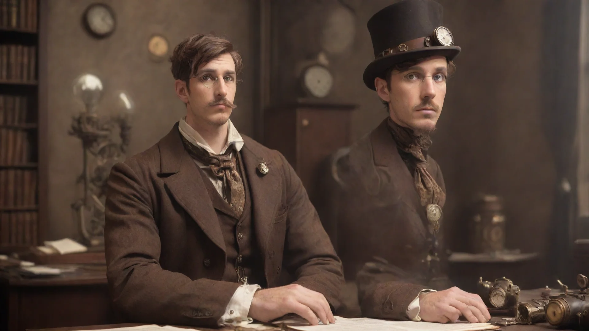 aiamazing average looking male bureaucratic steampunk office worker  awesome portrait 2 wide