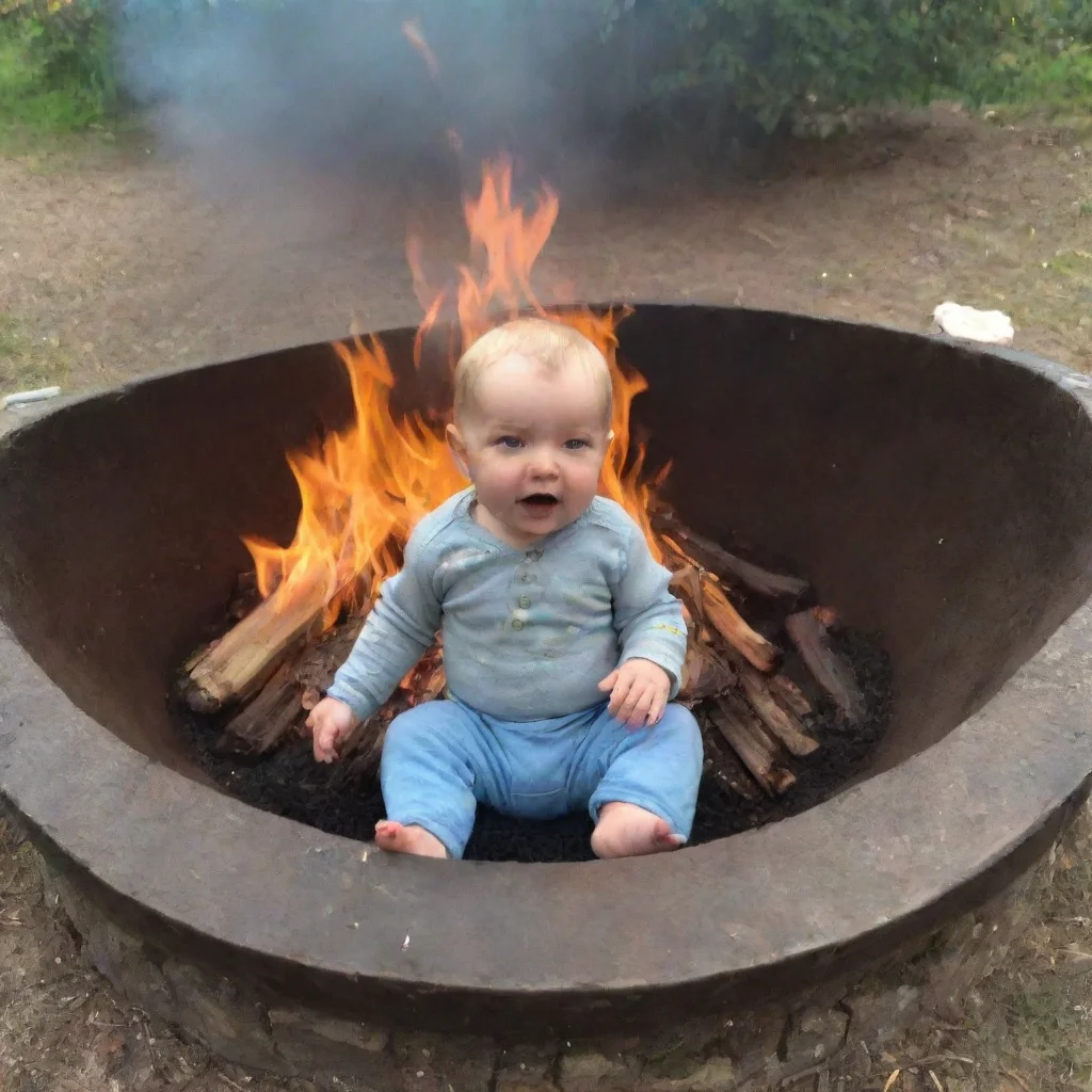 aiamazing baby in a fire pit awesome portrait 2