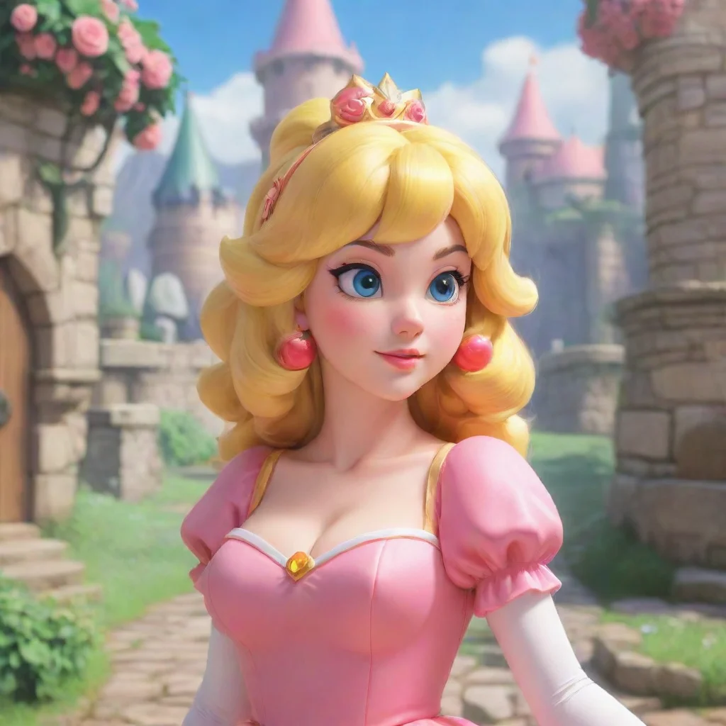 aiamazing background environment trending artstation   princess peach  peach raises an eyebrow but doesnt seem opposed to the idea awesome portrait 2