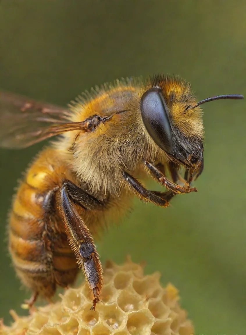 aiamazing bearded beehunter honey comb bee yellow hdr awesome portrait 2 portrait43
