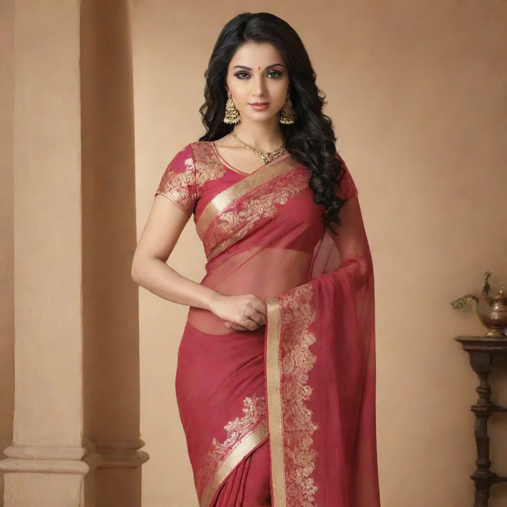 aiamazing beauty grace seductive indian saree awesome portrait 2