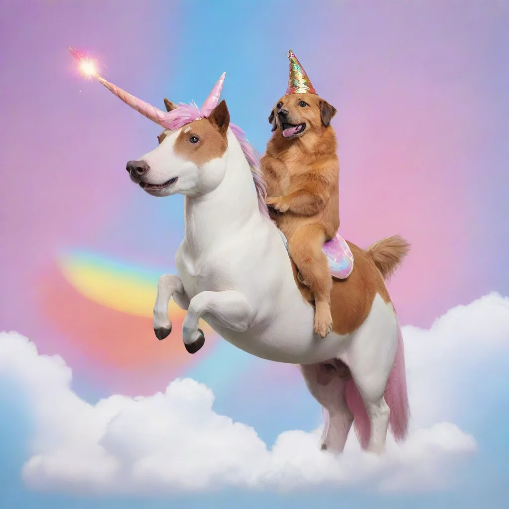 aiamazing beaver and sousagedog on a unicorn awesome portrait 2