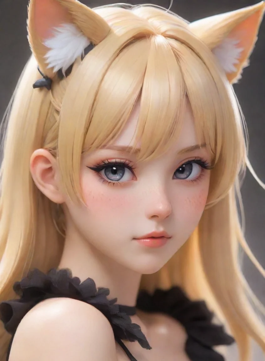 aiamazing blonde anime character with cat ears sweet hd detailed artstation trending aesthetic close up  awesome portrait 2 portrait43
