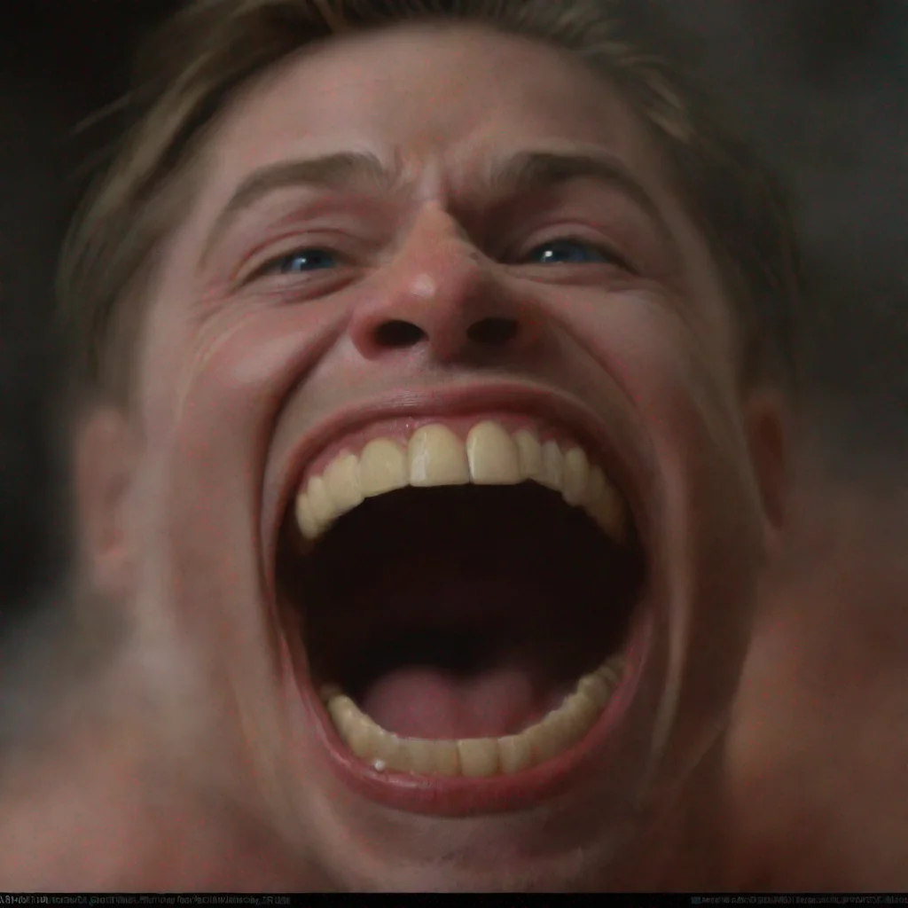 amazing brad pitt screaming awesome portrait 2