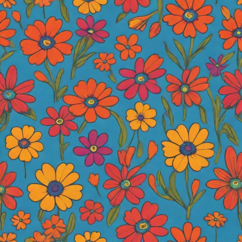 amazing brightly colored graphic flowers in partrl cokors awesome portrait 2