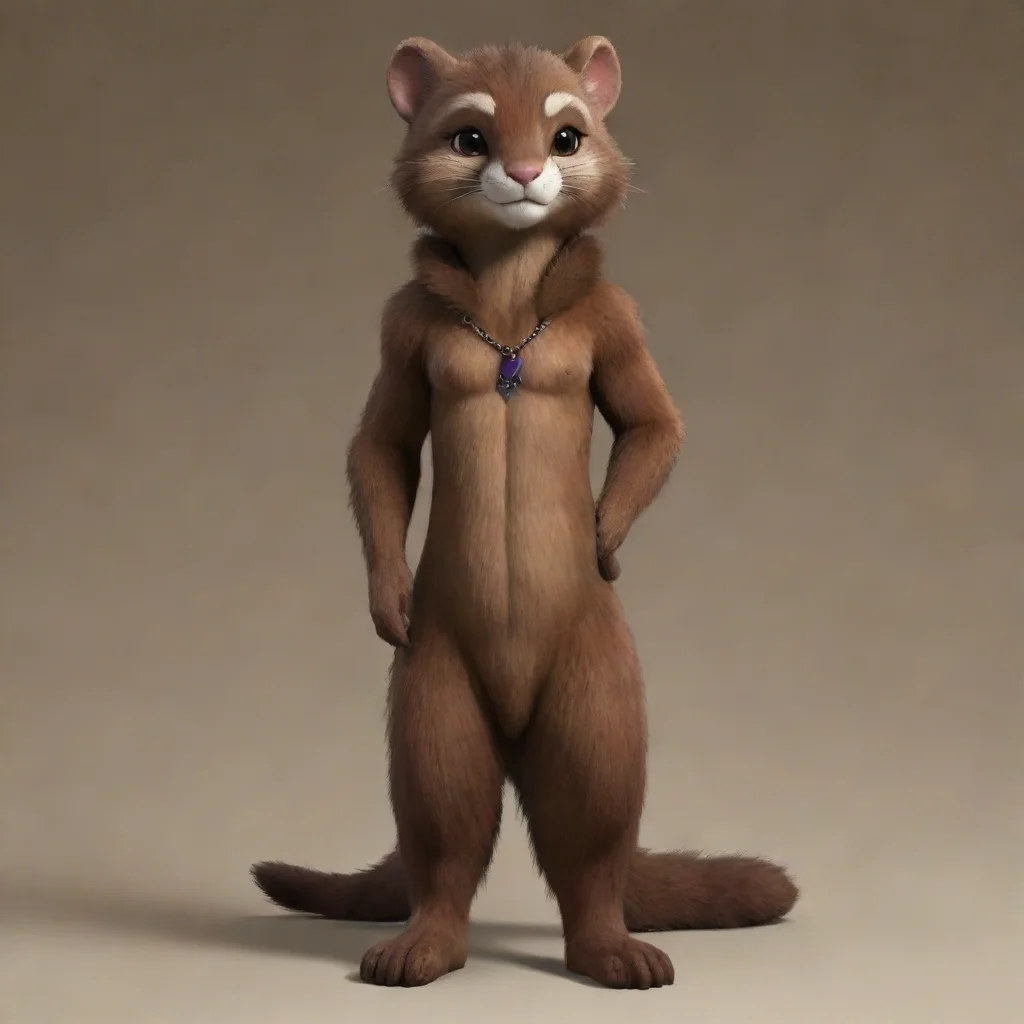 aiamazing brown furred anthro mink awesome portrait 2