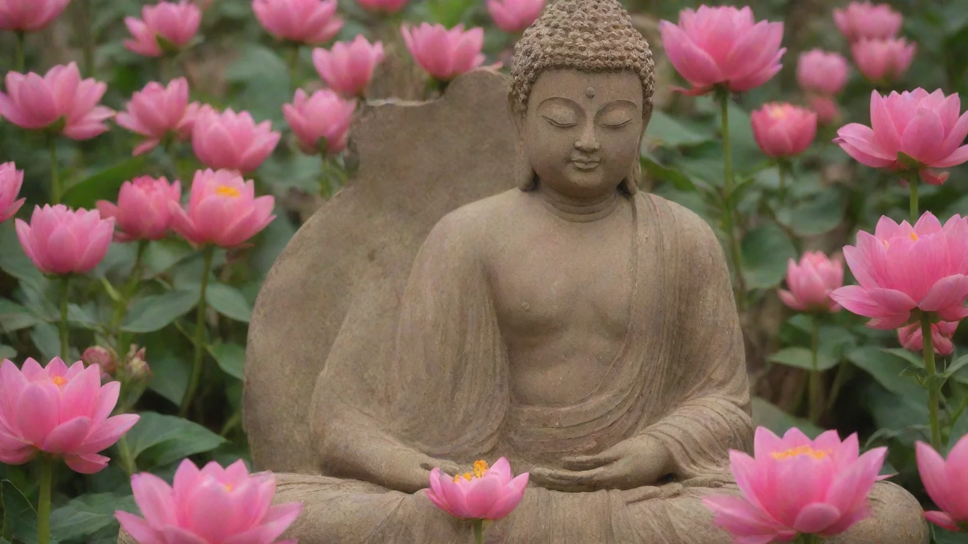 amazing buddha under fower awesome portrait 2 wide