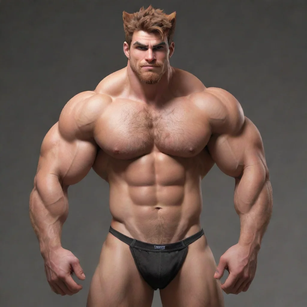 aiamazing buff jacked shirtless heyna furry awesome portrait 2