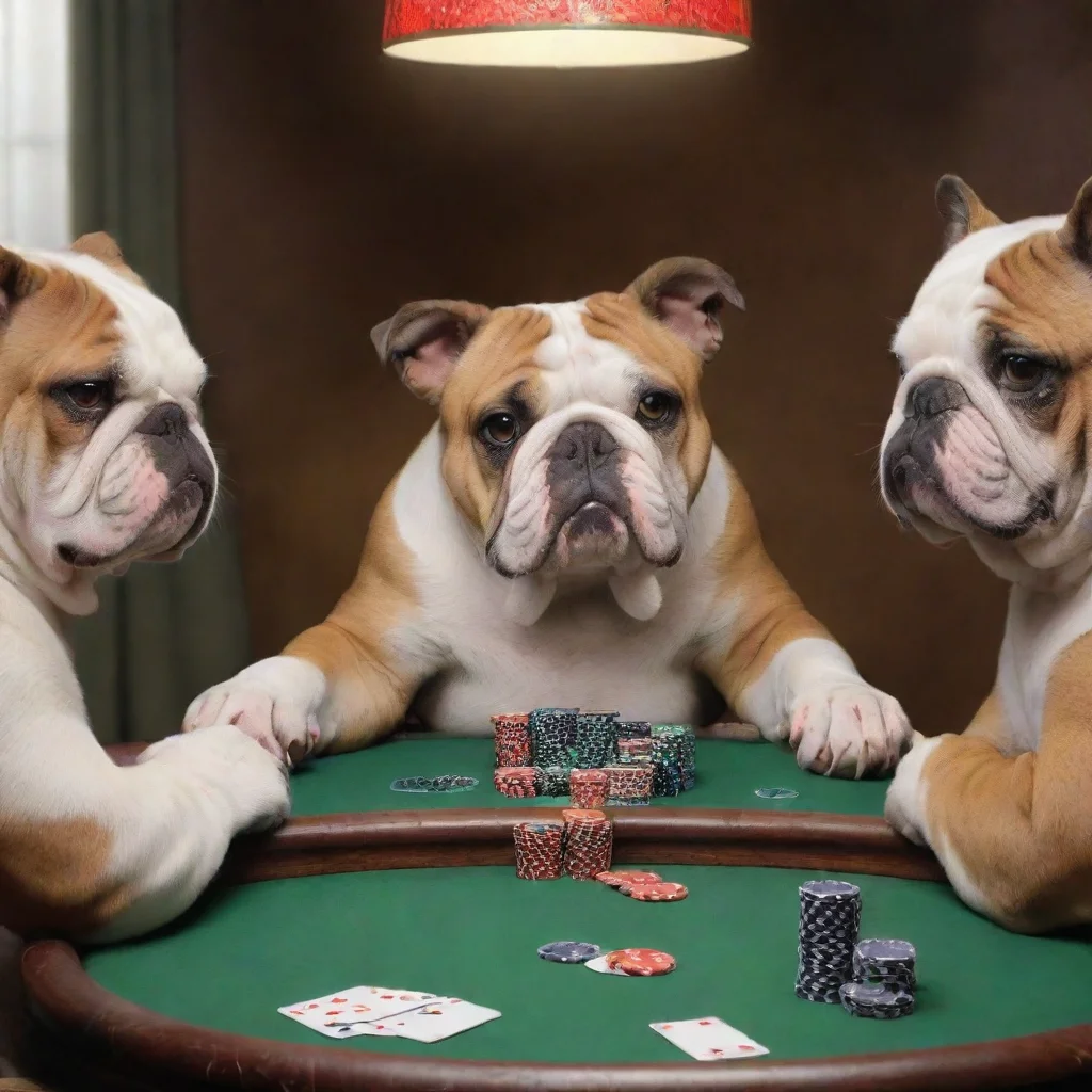 aiamazing bulldog playing poker awesome portrait 2