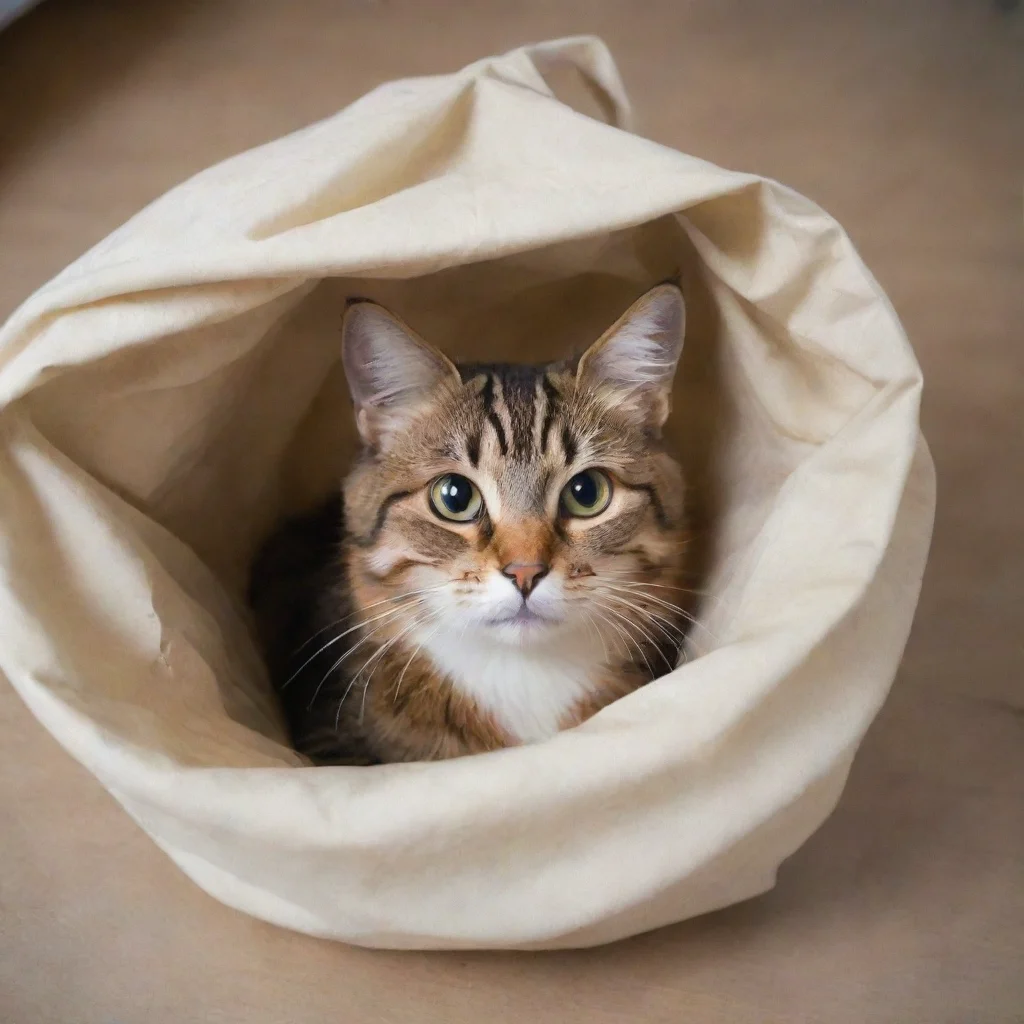 amazing cat in a bag awesome portrait 2