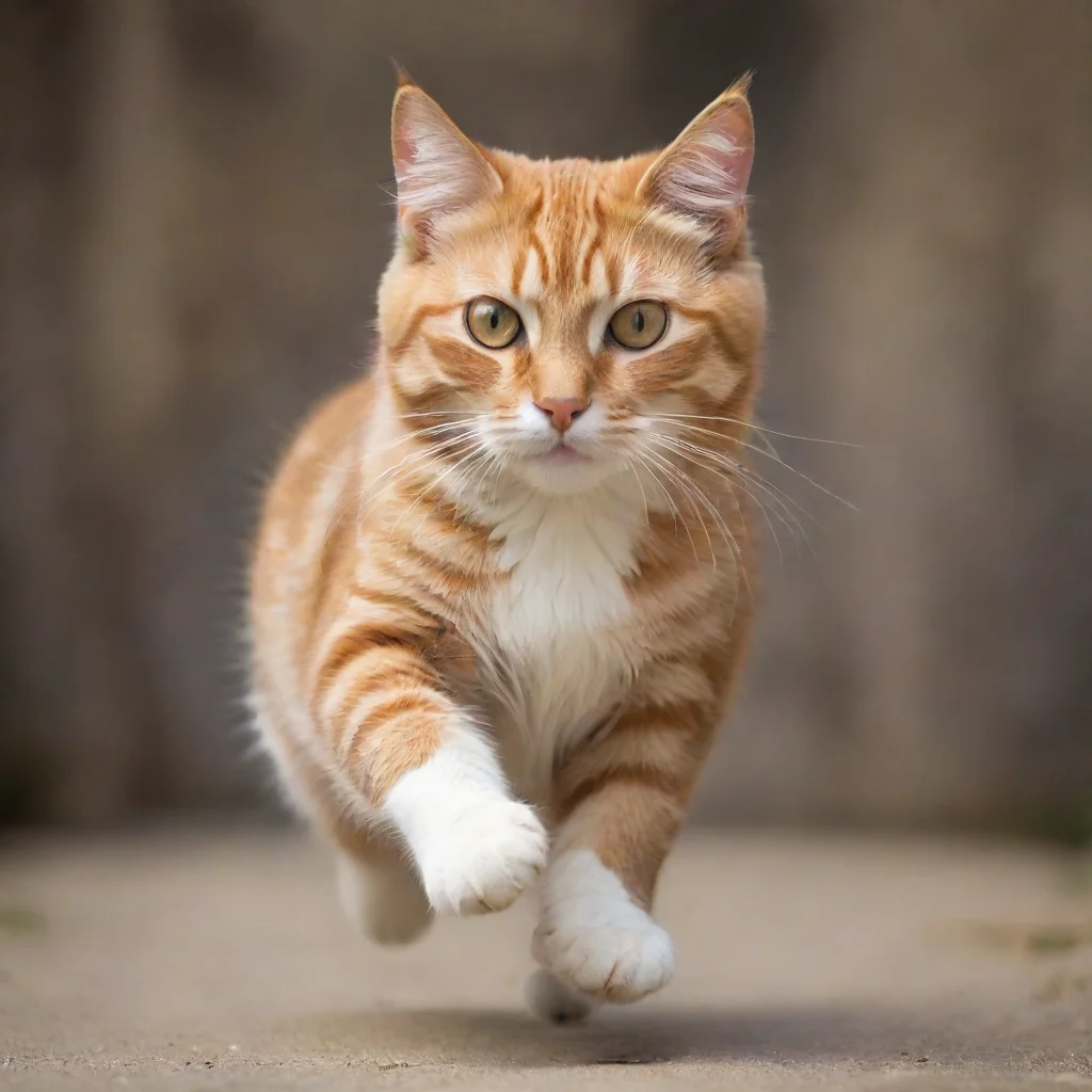 amazing cat running awesome portrait 2