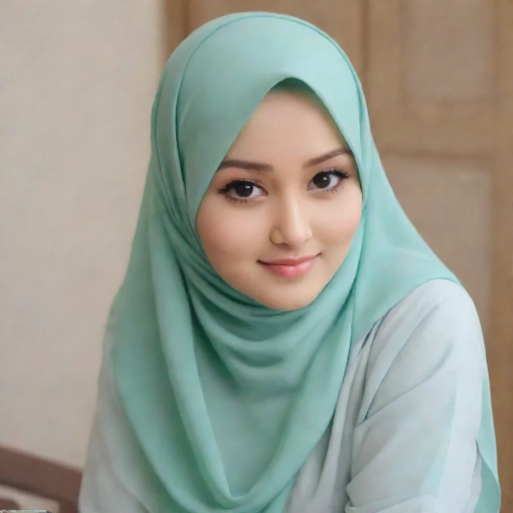 aiamazing cewek cantik berhijab foto di teras rumah perumahan mewah awesome portrait 2