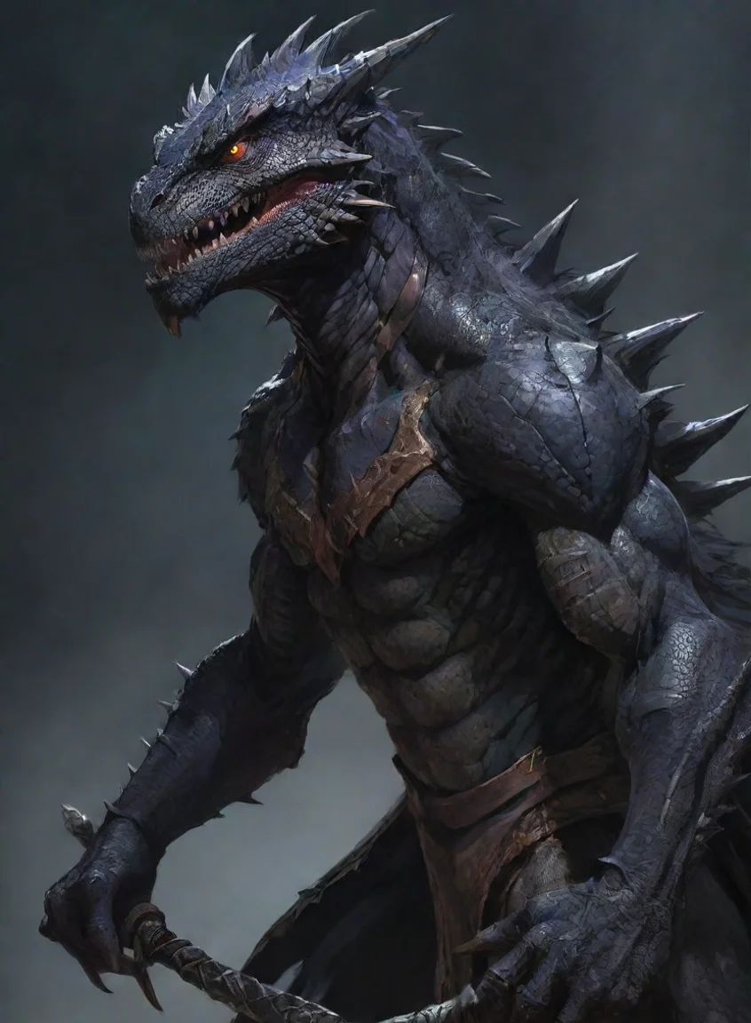 aiamazing character evil dark lizard warrior hd anime art man  epic detailed awesome portrait 2 portrait43