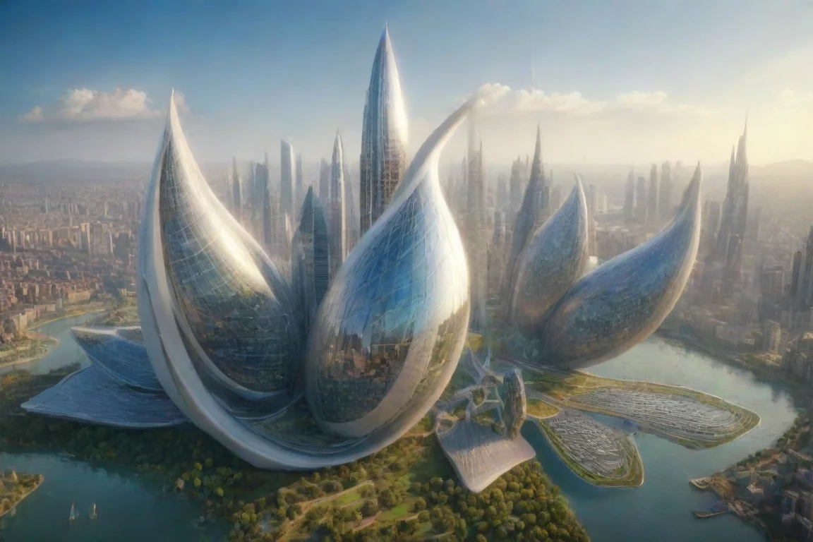 aiamazing cityscape epic hd architecture visualization realism fun utopian dream city awesome portrait 2