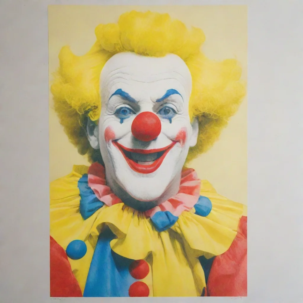 amazing clown risograph yellow awesome portrait 2