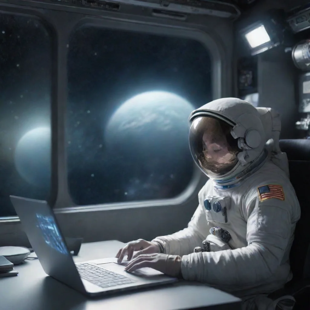 amazing coding on laptop astronaught space station other galaxy in window aesthetic hd awesome portrait 2