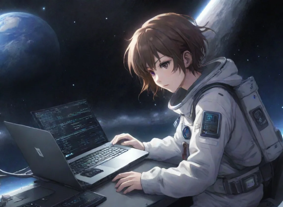 aiamazing coding on laptop in space anime hd artistic detailed aesthetic awesome portrait 2 landscape43