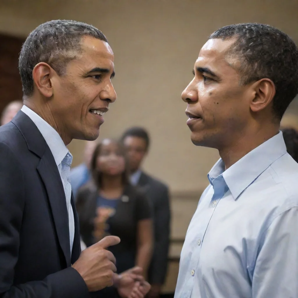 aiamazing college student talking with barack obama awesome portrait 2