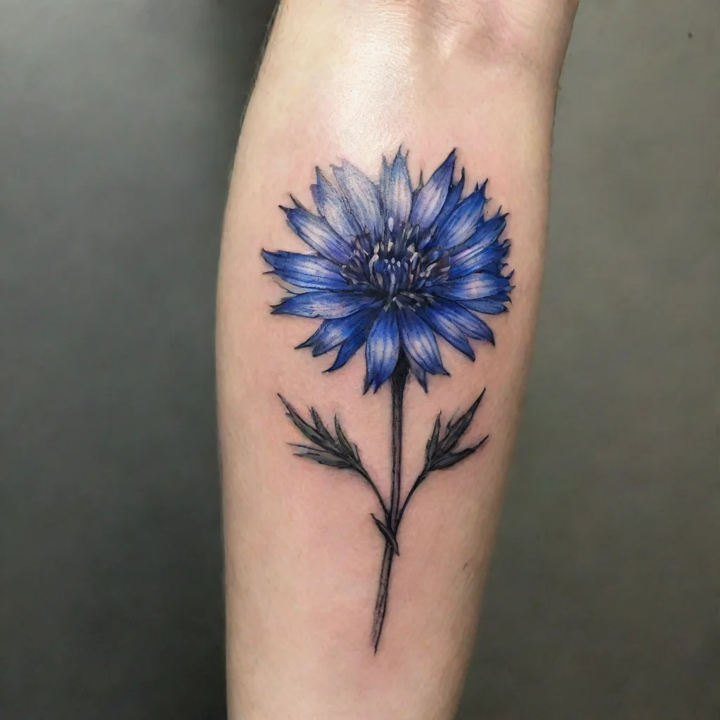 amazing cornflower fine line tattoo awesome portrait 2