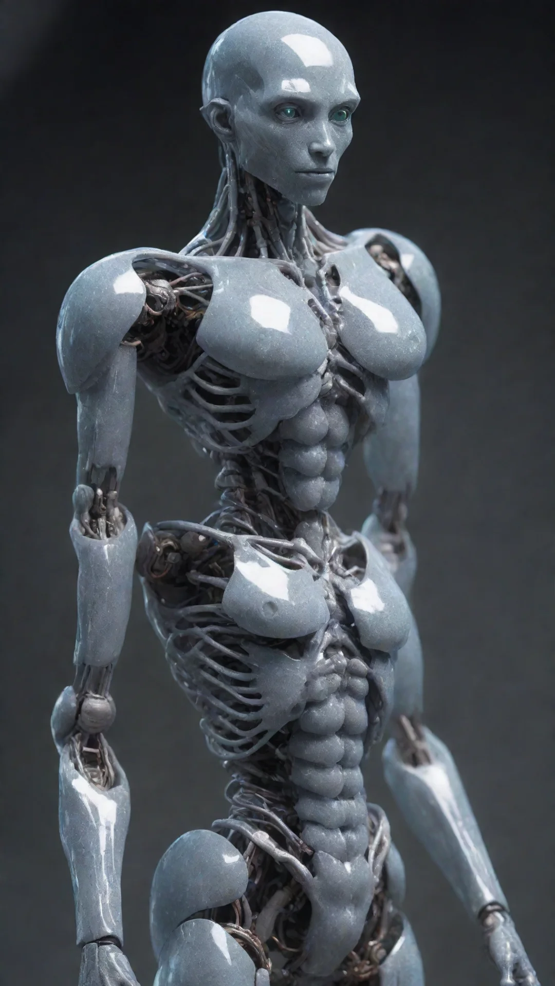 aiamazing crystalline silicon based humanoid species awesome portrait 2 tall