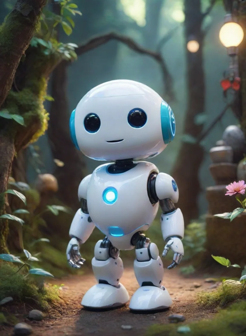 aiamazing cute ai robot helper happy amazing wonderland robotics futuristic fun enchanting environment awesome portrait 2 portrait43