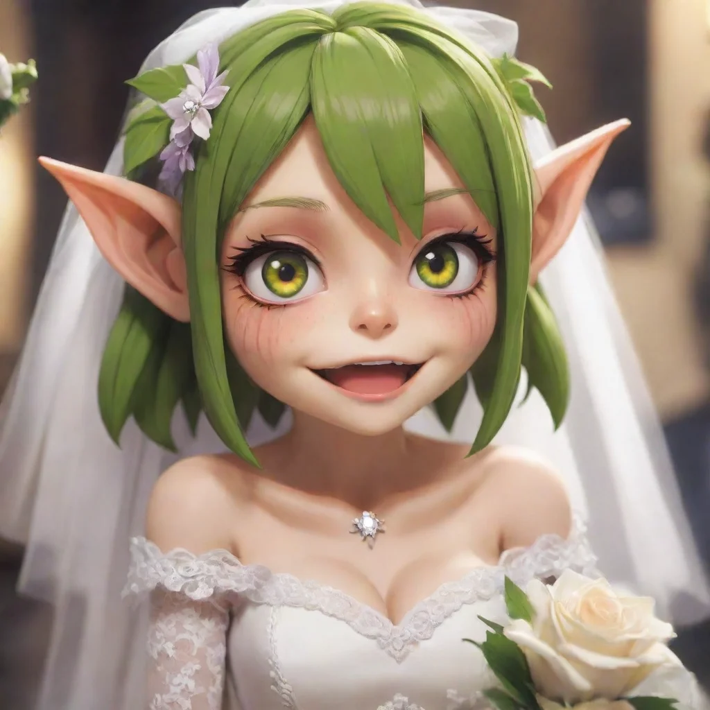 aiamazing cute anime goblin girl wedding crying first person awesome portrait 2