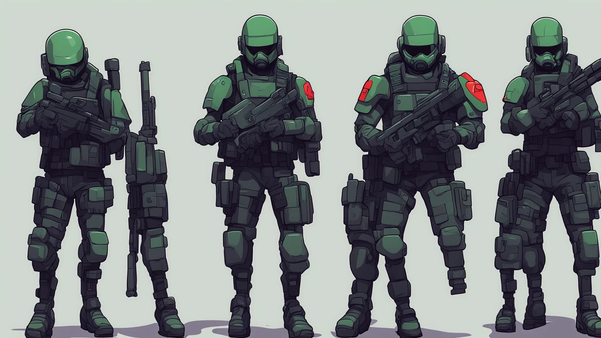 aiamazing cybepunk cartoon soldiers with guns awesome portrait 2 wide