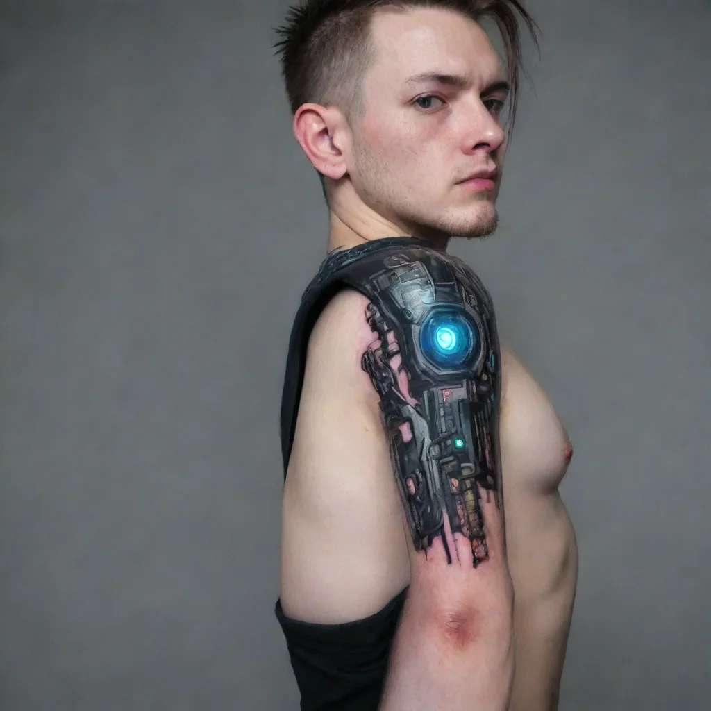 amazing cyberpunk cut off arm awesome portrait 2