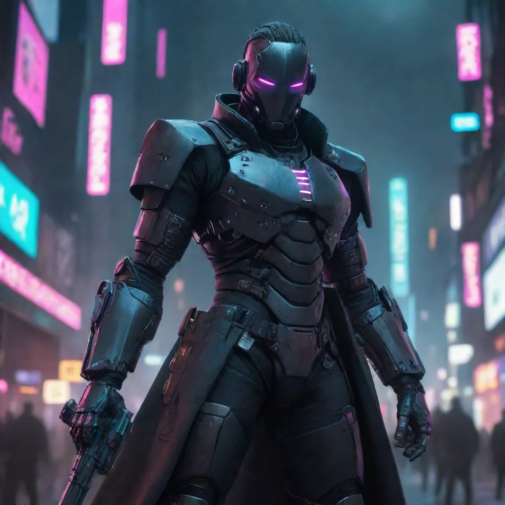 aiamazing cyberpunk knight awesome portrait 2