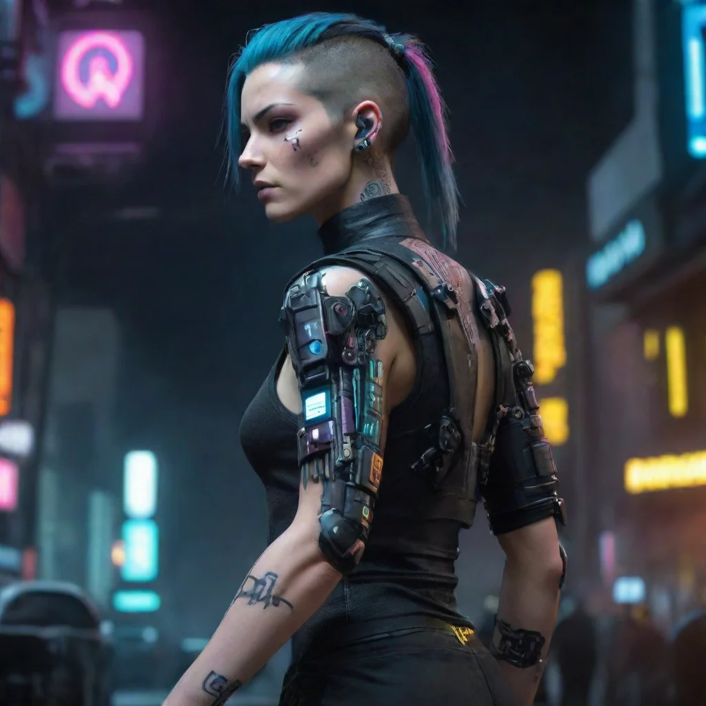 amazing cyberpunk one arm awesome portrait 2