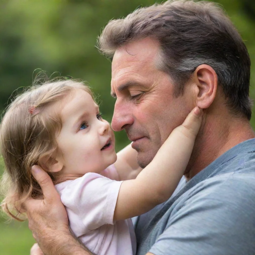 aiamazing dad caresses daughter awesome portrait 2