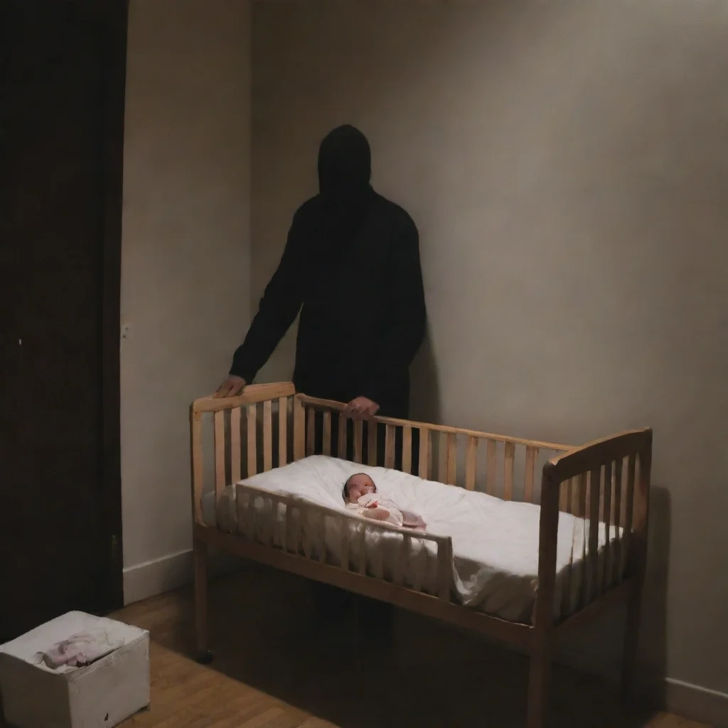 aiamazing dark figure taking newborn baby from a cot awesome portrait 2