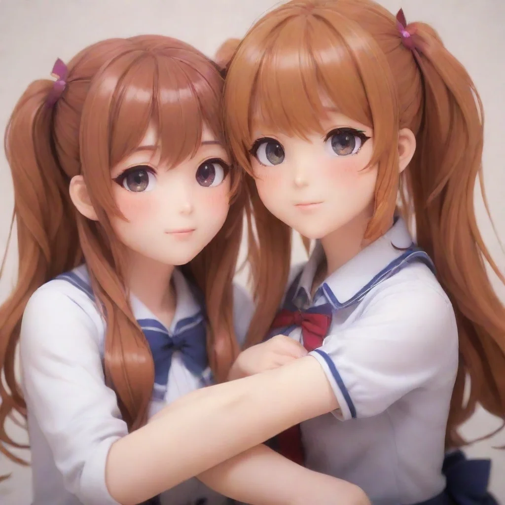 amazing ddlc monika and yuri glued together awesome portrait 2