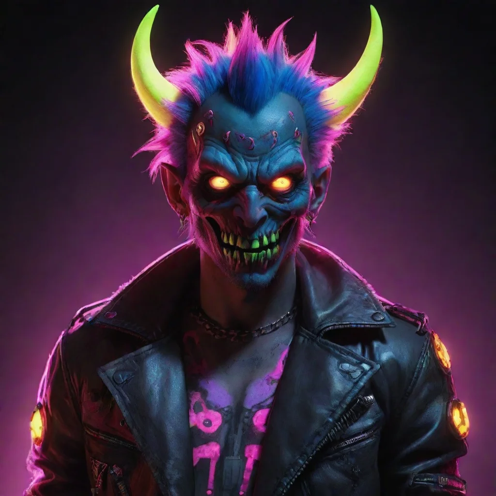 aiamazing demon neon punk awesome portrait 2