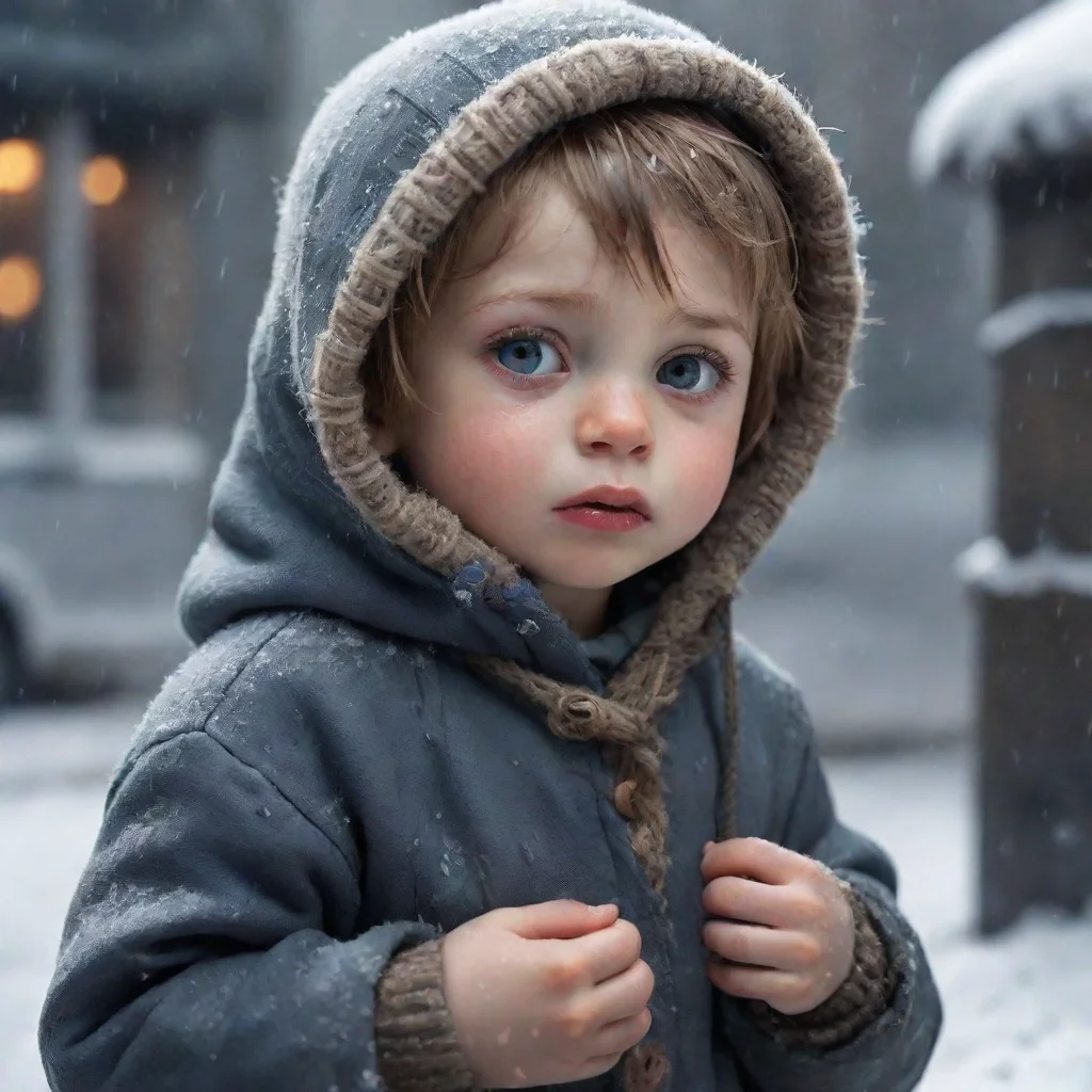 aiamazing detailed                                                 Oh poor little boy Youre freezing Come here let me help you