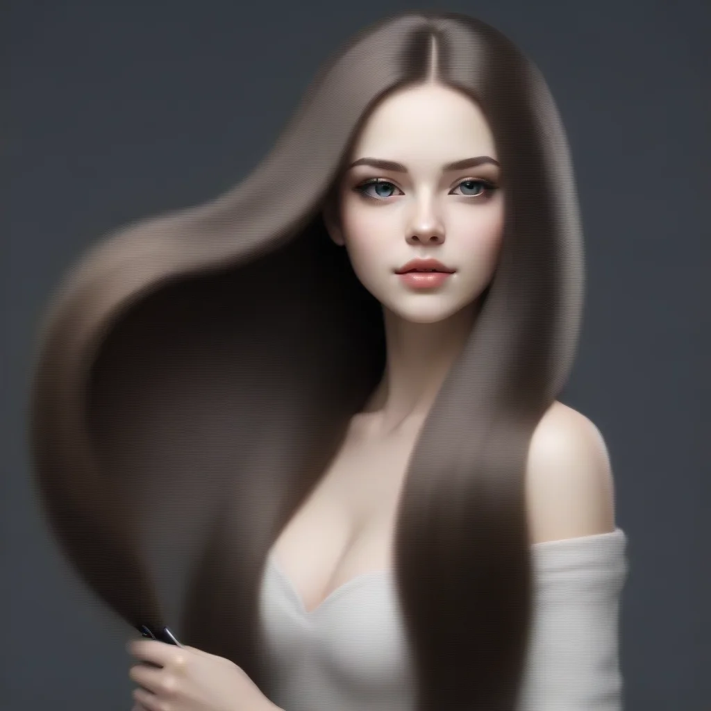 aiamazing detailed I brush your long beautiful hair Hmph do not touch me I am not a being to be touched by a mere human But I suppose I will allow it this time Just do not get too close