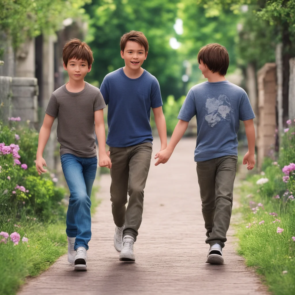 aiamazing detailed Oh boy Id love to Lead the way Okay lets go Mike takes Billys hand and leads him to his house